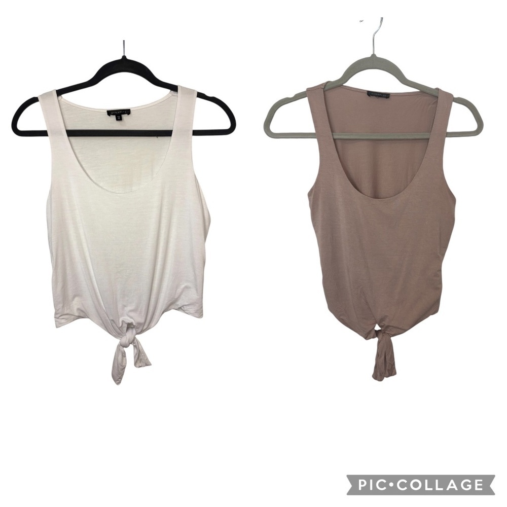Dynamite Sleeveless Crop Tops Size Small White and Beige